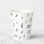 Gobelets En Papier Motif de symboles Black & White Music Notes (Gauche)