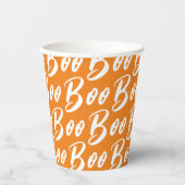 Gobelets En Papier Motif de texte de la boîte orange blanche d'Hallow (Recto)