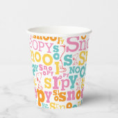Gobelets En Papier Motif de texte Snoopy Pastel (Droite)