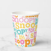 Gobelets En Papier Motif de texte Snoopy Pastel (Recto)