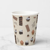 Gobelets En Papier Motif de thème chocolat (Verso)