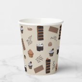 Gobelets En Papier Motif de thème chocolat (Gauche)