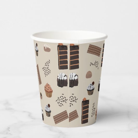Gobelets En Papier Motif de thème chocolat (Droite)