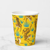 Gobelets En Papier Motif de tigre d'or asiatique (Verso)