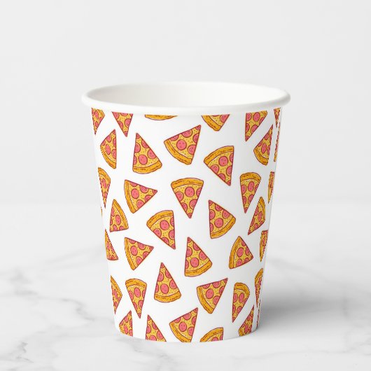 Gobelets En Papier Motif de tranche Pizza Fun (Verso)