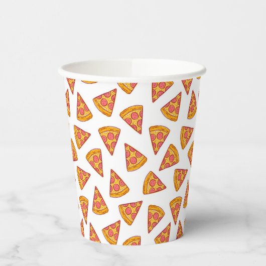 Gobelets En Papier Motif de tranche Pizza Fun (Gauche)
