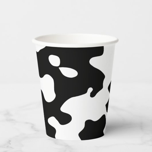 Gobelets En Papier Motif de vache noir et blanc  (Recto)