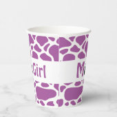 Gobelets En Papier Motif de vache violette sexe baby shower (Droite)
