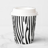 Gobelets En Papier Motif de zèbre à rayures noir et blanc Monogramme (Droite)