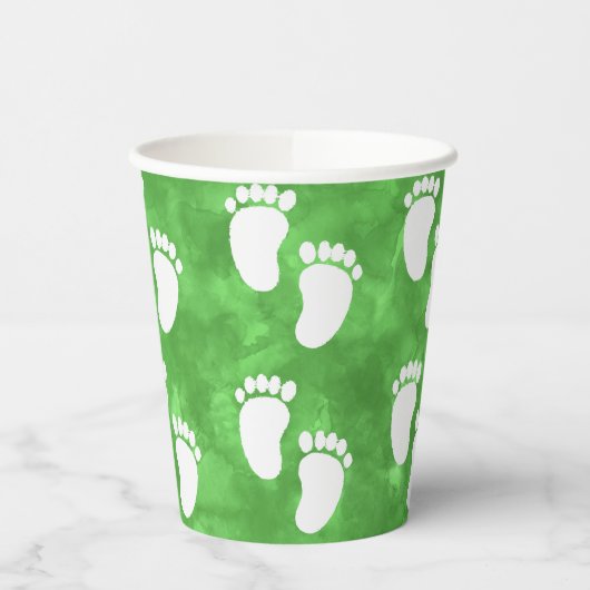 Gobelets En Papier Motif d'empreinte écologique Baby shower (Gauche)