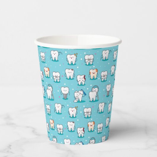 Gobelets En Papier Motif dentaire (Gauche)