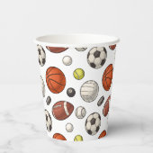 Gobelets En Papier Motif d'équipements sportifs (Verso)