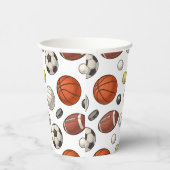 Gobelets En Papier Motif d'équipements sportifs (Droite)