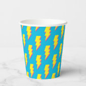 Gobelets En Papier motif des années 80/90's Fun Blue Yellow Bolt Neon (Verso)