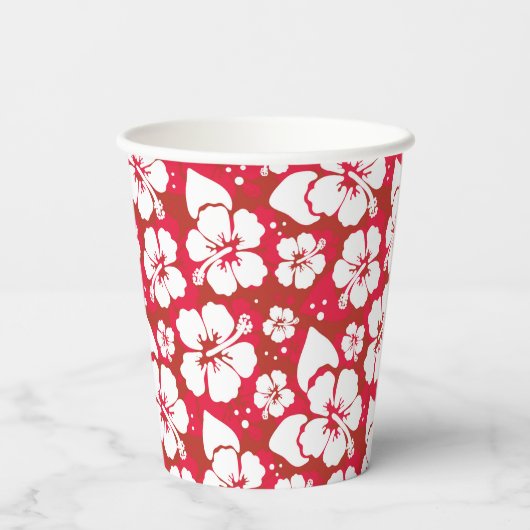 Gobelets En Papier Motif des fleurs d'Hibiscus (Verso)