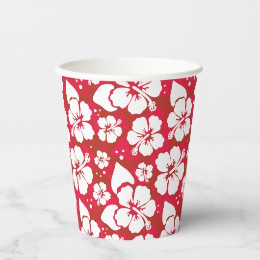 Gobelets En Papier Motif des fleurs d'Hibiscus (Recto)