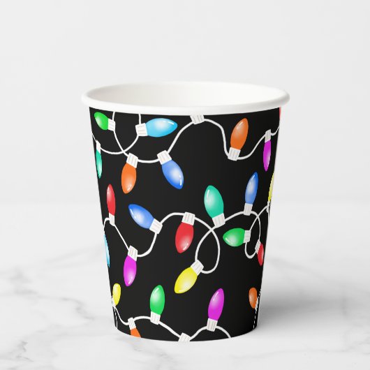 Gobelets En Papier Motif des lumières de Noël (Verso)