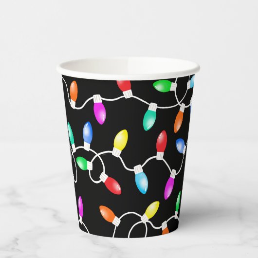 Gobelets En Papier Motif des lumières de Noël (Gauche)