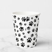 Gobelets En Papier Motif des pattes, pattes de chien, noir et blanc (Droite)