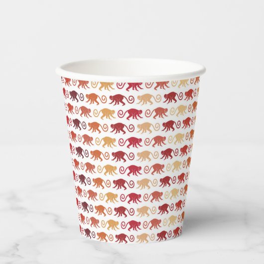 Gobelets En Papier Motif des singes rouges (Recto)