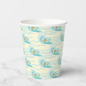 Gobelets En Papier Motif des vagues douces (Verso)