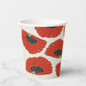 Gobelets En Papier Motif des ventilateurs de flamenco rouge (Recto)