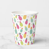 Gobelets En Papier Motif d'été de l'ananas tropical (Verso)