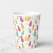 Gobelets En Papier Motif d'été de l'ananas tropical (Droite)