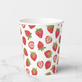 Gobelets En Papier Motif d'été fraise (Verso)