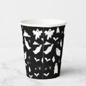 Gobelets En Papier Motif d'Halloween, chauves-souris et araignées (Droite)