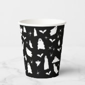 Gobelets En Papier Motif d'Halloween, chauves-souris et araignées (Recto)