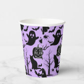 Gobelets En Papier Motif d'Halloween. Éffrayant et mignon.b L Violet  (Droite)