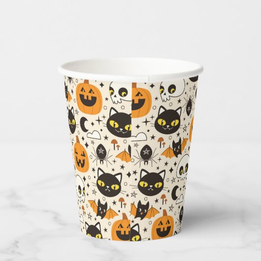 Gobelets En Papier Motif d'Halloween rétro (Droite)