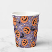 Gobelets En Papier Motif d'Halloween violet Jack-O-lanterne (Gauche)