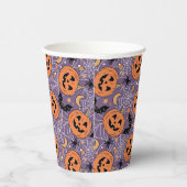 Gobelets En Papier Motif d'Halloween violet Jack-O-lanterne (Droite)