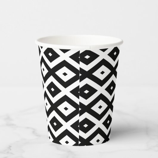 Gobelets En Papier Motif diamant noir et blanc (Droite)