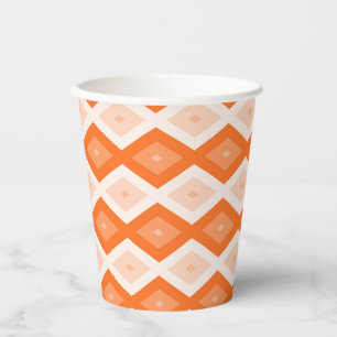 Gobelets En Papier Motif diamant orange