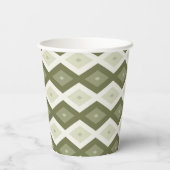 Gobelets En Papier Motif diamant vert olive (Verso)