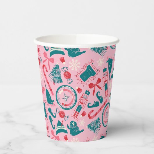 Gobelets En Papier Motif d'icône encadrée Elf Holiday (Gauche)