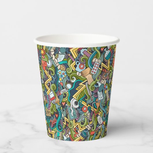 Gobelets En Papier Motif d'icône Médicale d'art Abstrait (Verso)