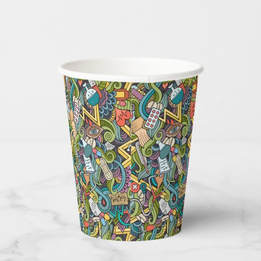 Gobelets En Papier Motif d'icône Médicale d'art Abstrait (Droite)