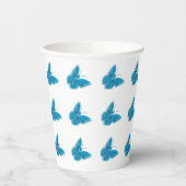 Gobelets En Papier Motif d'illustration de papillons bleus (Gauche)