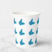 Gobelets En Papier Motif d'illustration de papillons bleus (Droite)