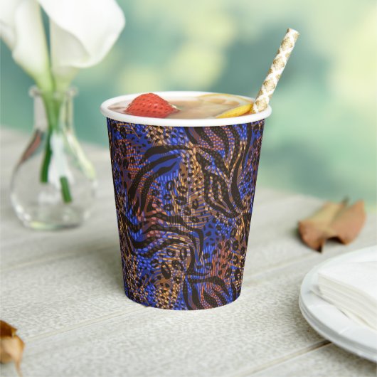 Gobelets En Papier Motif d'impression Leopard et Zebra (Insitu)
