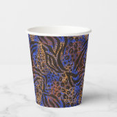 Gobelets En Papier Motif d'impression Leopard et Zebra (Verso)