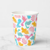 Gobelets En Papier Motif Dinosaur rose et Turquoise (Gauche)