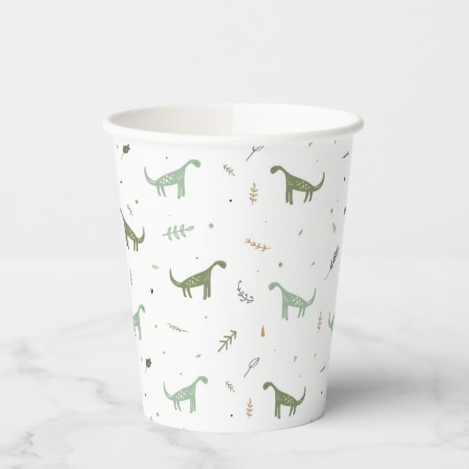 Gobelets En Papier Motif Dinosaure Vert (Gauche)