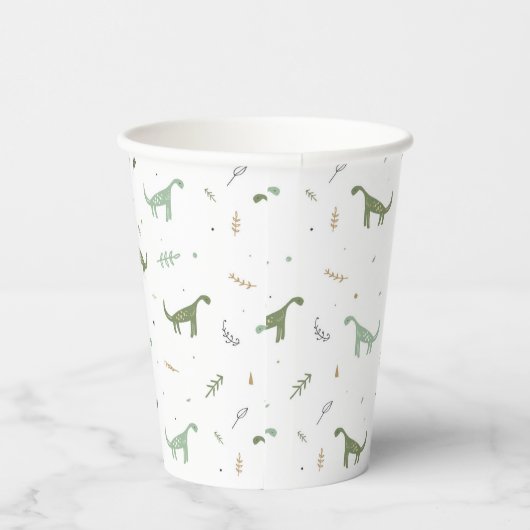 Gobelets En Papier Motif Dinosaure Vert (Droite)