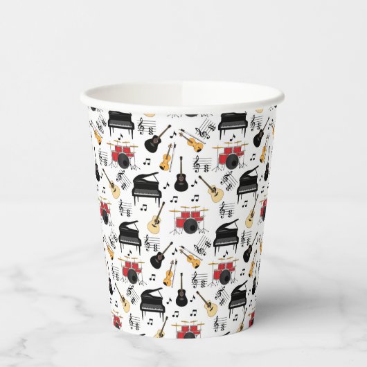 Gobelets En Papier Motif d'instrument de musique (Gauche)