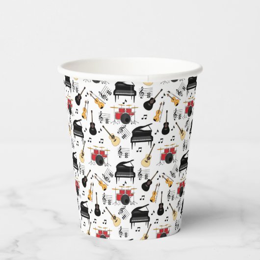 Gobelets En Papier Motif d'instrument de musique (Droite)